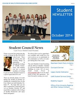 CHP Student Newsletter - October 2014 screenshot