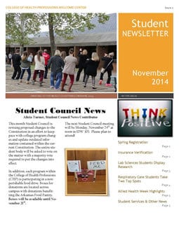 CHP Student Newsletter - November 2014 screenshot